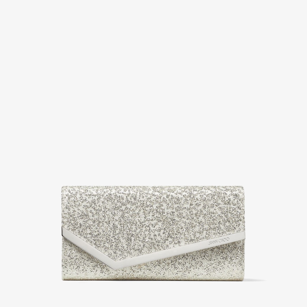 Jimmy Choo – Ivory Glitter Tulle Clutch Bag