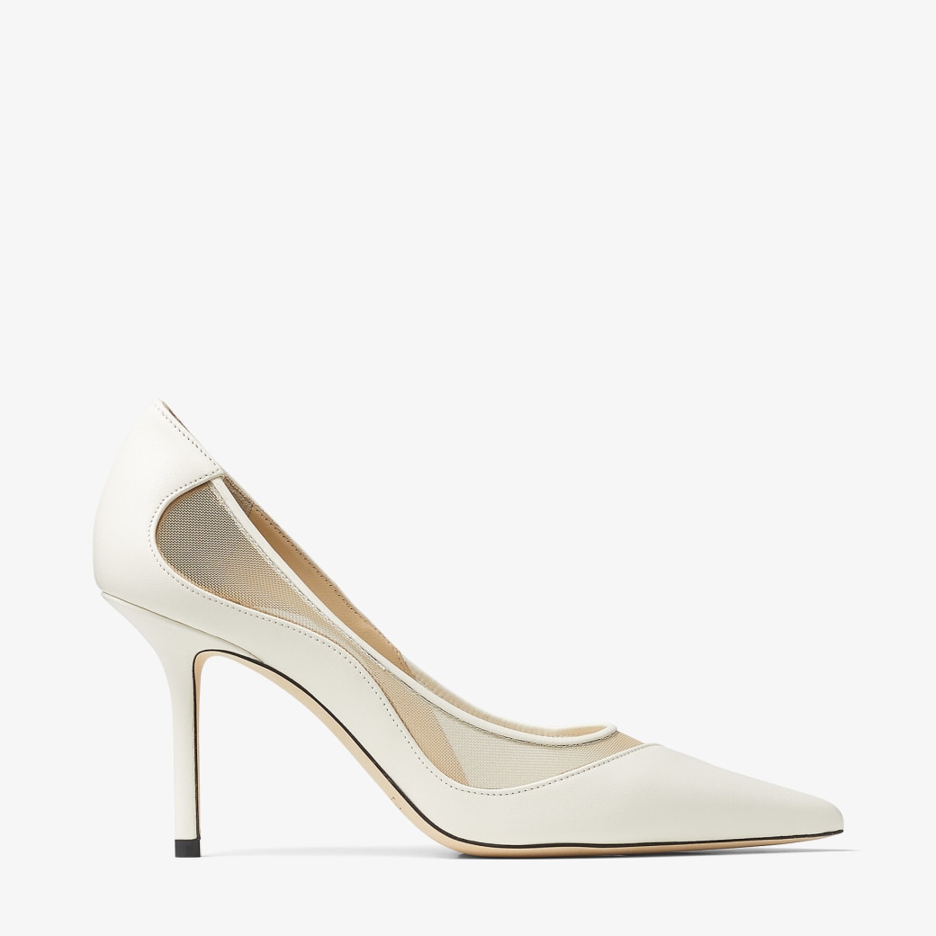 Jimmy Choo - Latte Nappa and Mesh Pointed-Toe Pumps