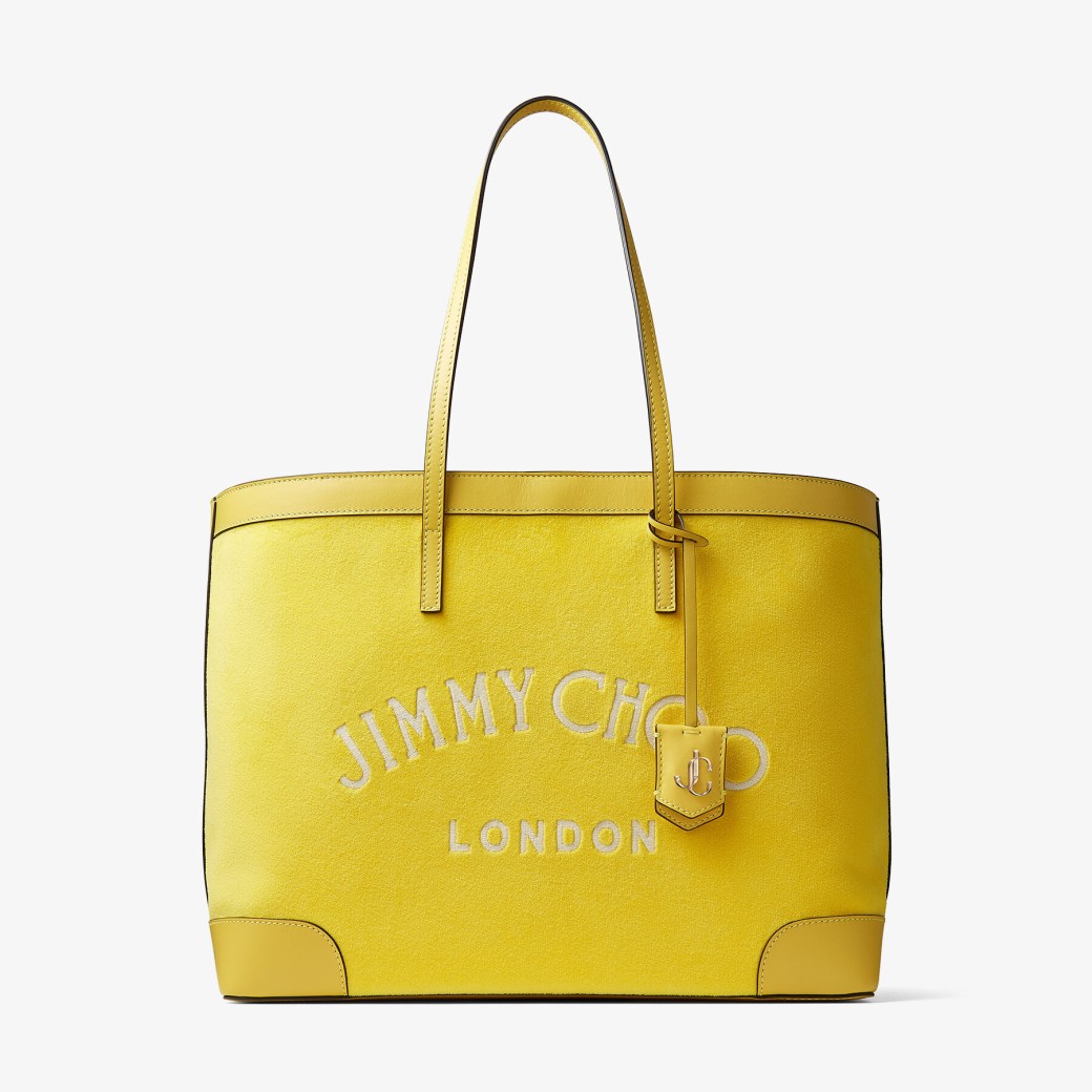 Jimmy Choo – Yellow Towelling Fabric Logo Tote Bag