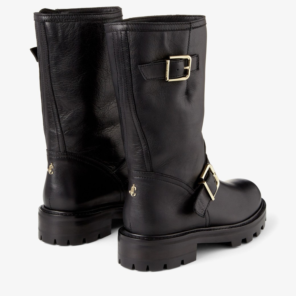 Botas moteras negras de piel lisa | BIKER II | Crucero 2020 | JIMMY CHOO