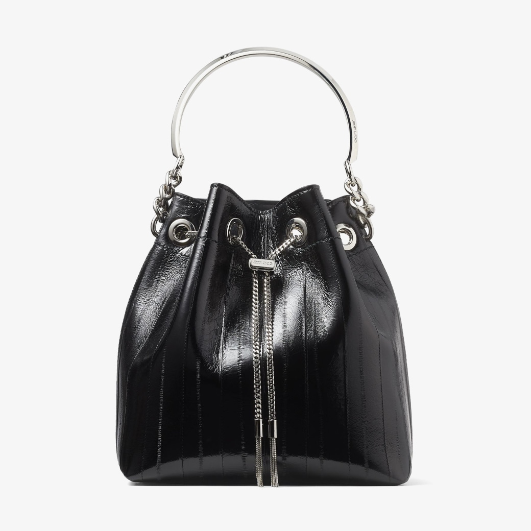 Bolso bombonera negro piel