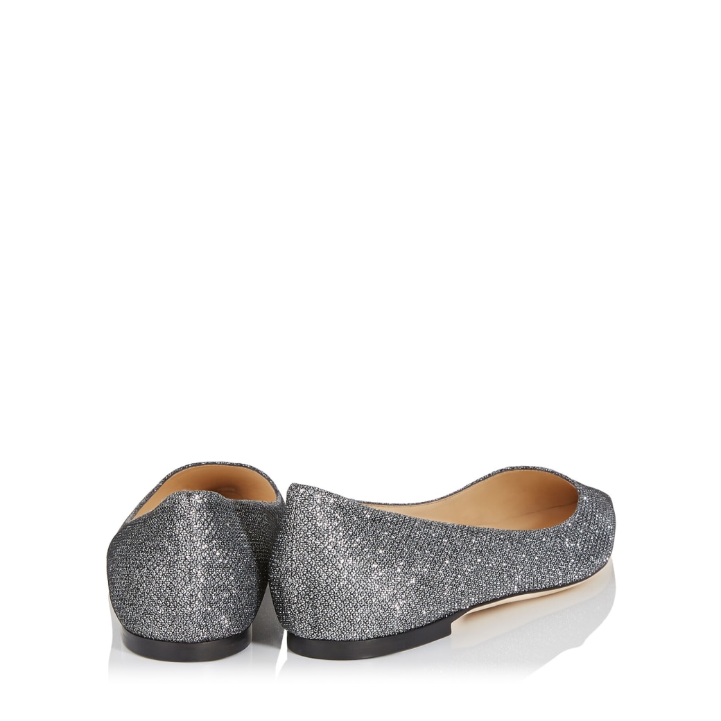 Anthracite Lamé Glitter Fabric Pointy 