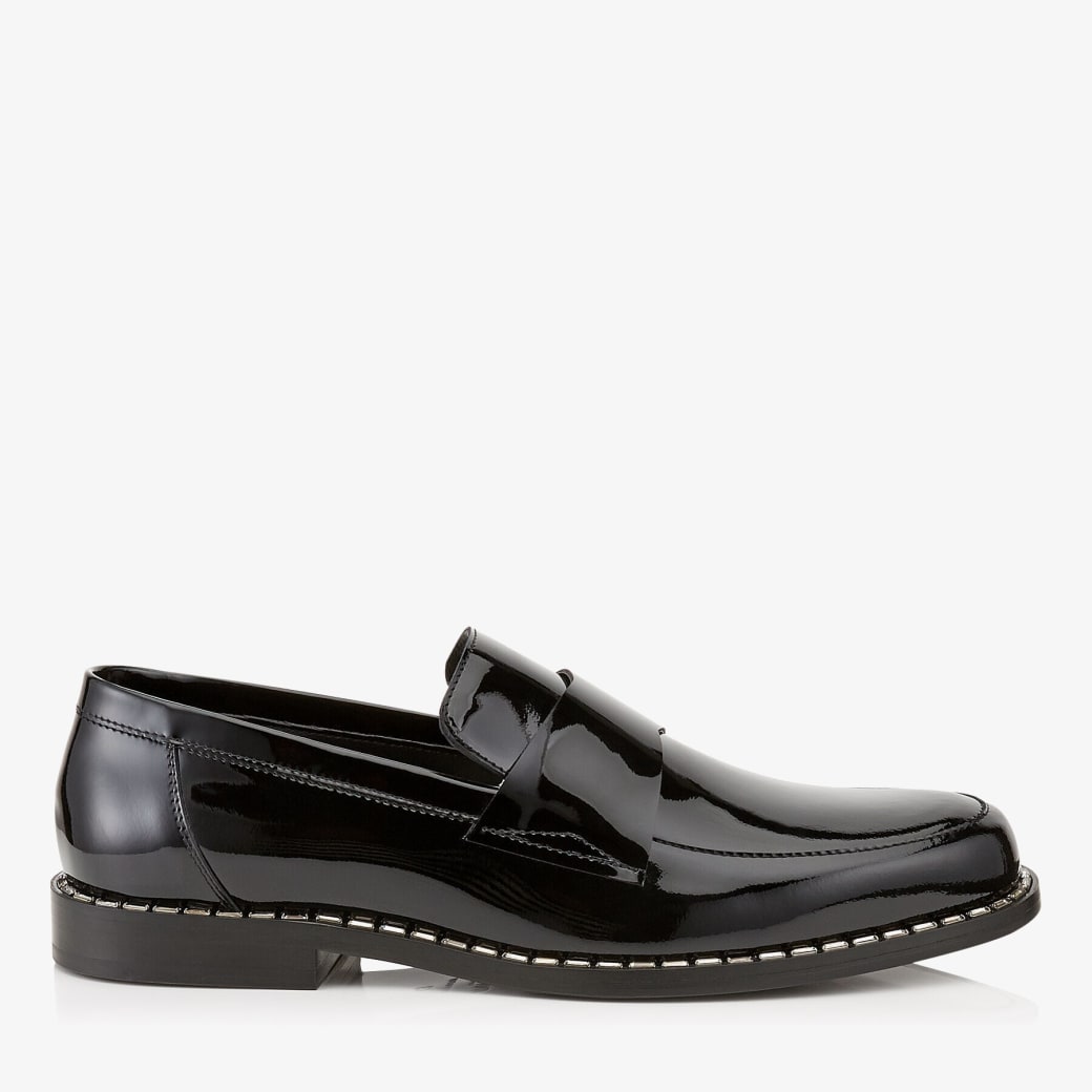 Black Patent Leather Loafers with Crystal Trim | BANE | Cruise 19 ...