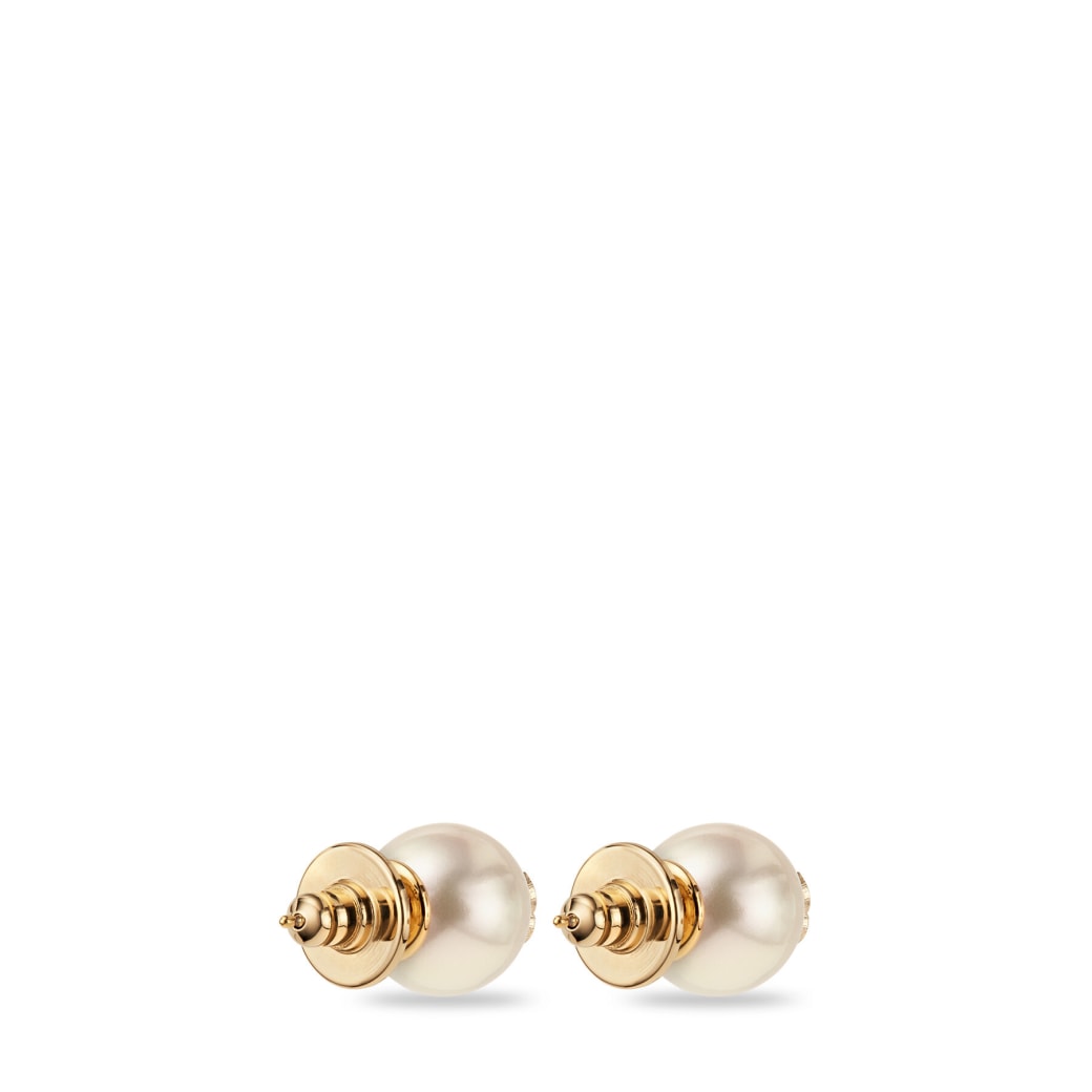 Jimmy Choo Pearl Lobo Earrings Gold-tone Hardware In Gold/white
