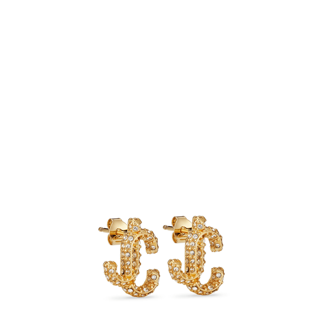 Jimmy Choo Crystal-embellished Jc Stud Earrings In Silver