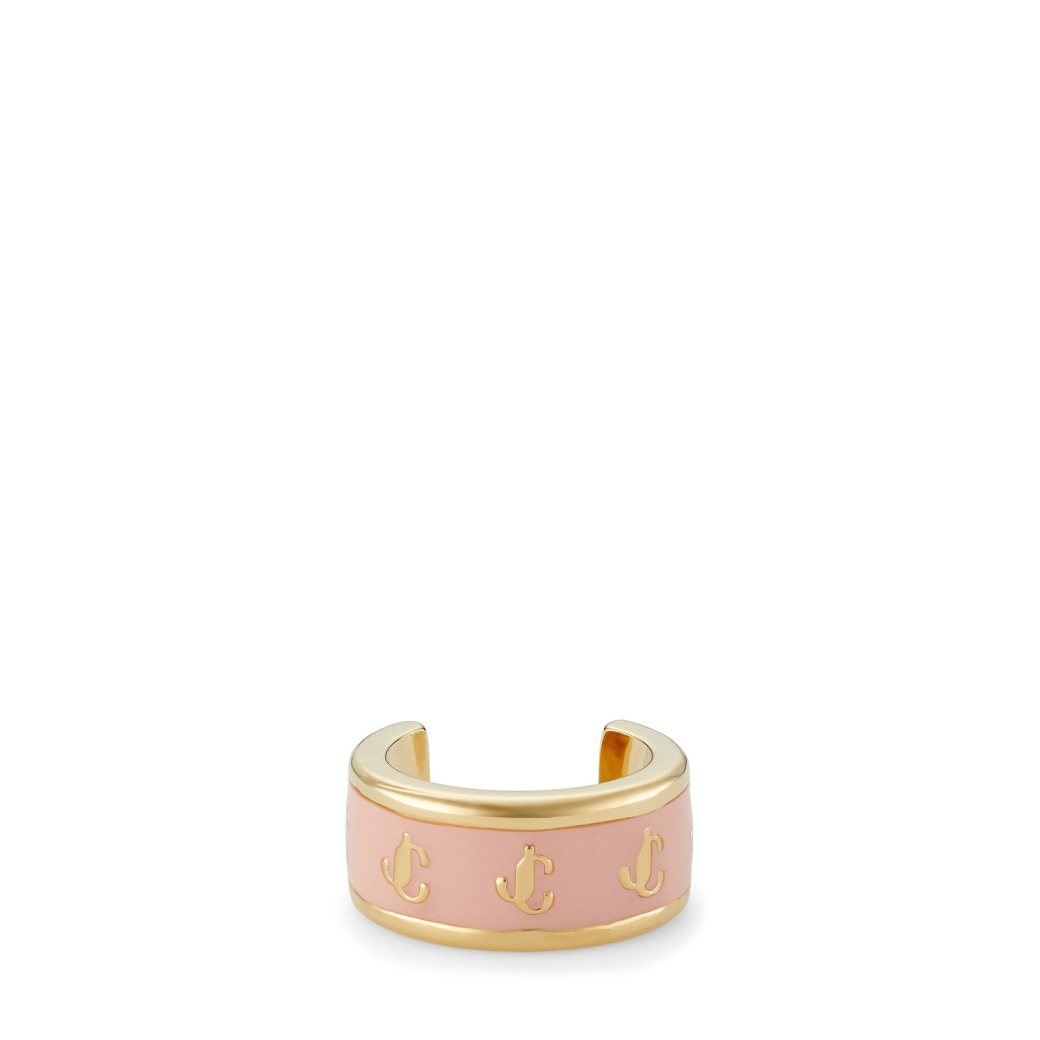Jimmy Choo Single Jc Ear Cuff In Gold/blossom