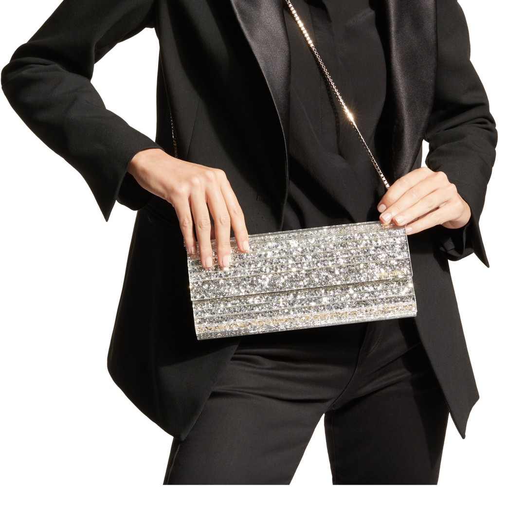 Jimmy Choo Adjustable Shoulder Strap Shoulder Bag In Silver