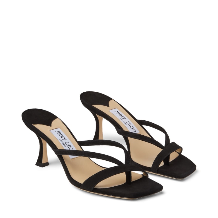 black slip on sandals womens