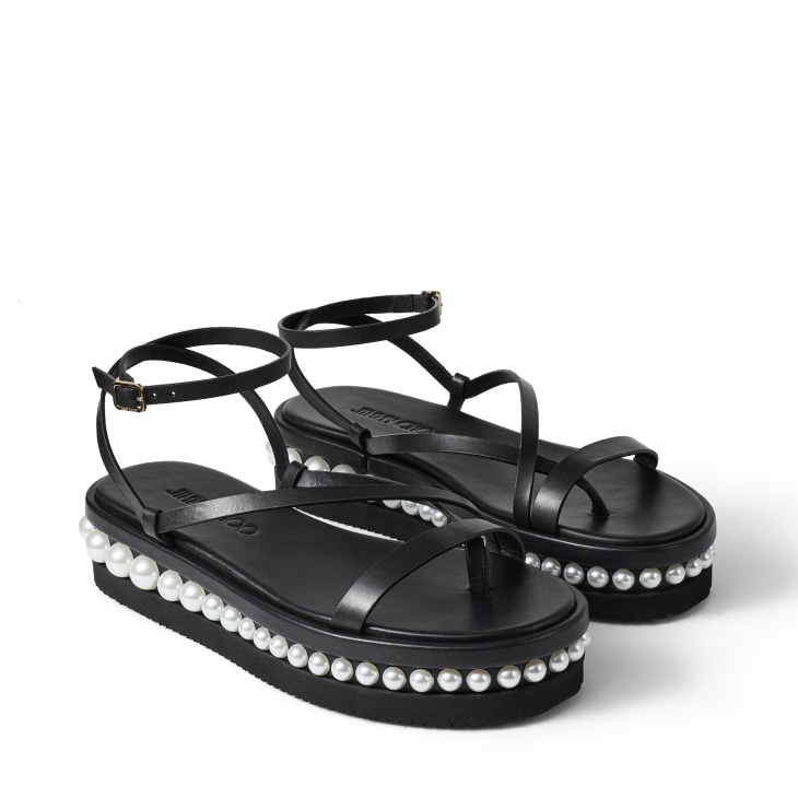 black slip on sandals womens