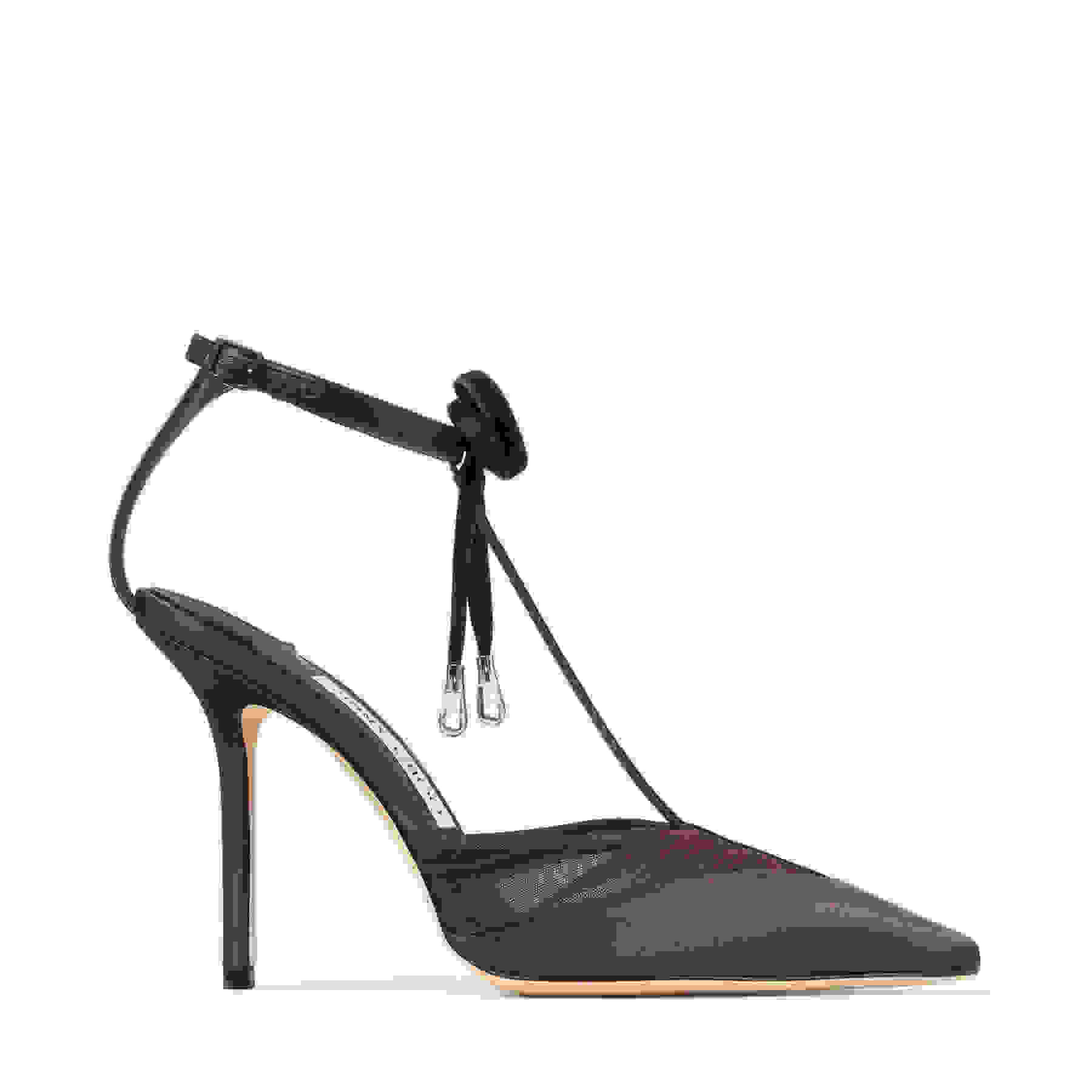 Afia Mesh 100 | Winter Bloom Satin and Ruched Tulle Pumps | JIMMY CHOO