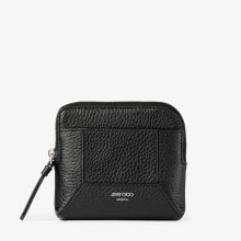 【新品未使用/箱付き】ジミーチュウ コンパクトウォレット ダイヤ レザー 黒 国内即発】JIMMY CHOO ダイヤモンド コンパクト ウォレット M (Jimmy