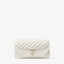 Avenue Curve Wallet With Chain | Latte Quilted Nappa Leather