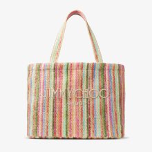 【Jimmy Choo】East-West ビーチトート ラフィア ２色 Beach Tote E/W | Natural Raffia Embroidered Tote Bag | JIMMY