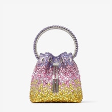 美しい♪【Jimmy Choo】Bon Bon サテン クリスタルハンドル クリスタルハンドル付き Ivory サテン・バッグ |BON BON |2021年