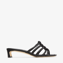 CARMEL 35 | Black Nappa Leather Mules | Summer Collection