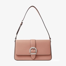 CHERI SHOULDER | Powder Pink Leather Shoulder Bag with