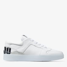 【JIMMY CHOO】Florent / M - Calf Canvas  ★関税送料込み FLORENT/M | White Calf Leather and Canvas Trainers with Choo