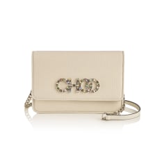 Kalina | Ecru Canvas Crossbody Bag with Crystal Choo | New