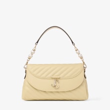 Avenue Curve Top Handle |Buttermilk Quilted Biker Leather