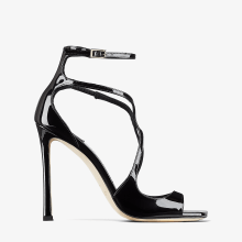 Black Patent Leather Sandals | AZIA 110 | Winter 2021 Collection ...