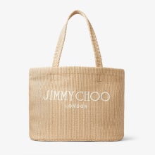 Beach Tote E/W | Natural Raffia Embroidered Tote Bag | JIMMY
