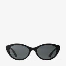 Benna | Black and Grey Acetate Oval Sunglasses | JIMMY CHOO