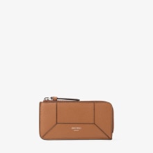 DM Lise-Z M |Tan Grainy Calf Leather Card Holder | JIMMY CHOO