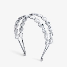 Double Row Headband | Silver-Finish Crystal Headband | JIMMY  display picture 1