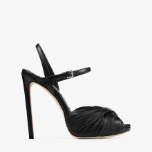 Elly 120 | Black Soft Glove Leather and Shiny Nappa Leather