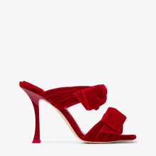FLACA SANDAL 100 | Red Velvet Sandal with Bow | Winter 2022 collection ...