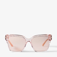 Giava | Pink Glitter Square Sunglasses | JIMMY CHOO CA
