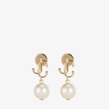 ★JIMMY CHOO★Ribbon Pearl Earrings★Gold l Buy Jimmy Choo Gold JC Ribbon Pearl Earrings in Gold-tone