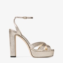 Kove 120 | Platinum Brilliance Fabric Platform Sandals | JIMMY CHOO