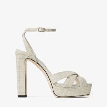 Kove 120 | Natural Fine Raffia Platform Sandals | JIMMY CHOO