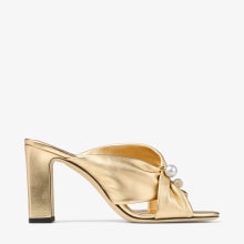 Rafi 85 | Gold Metallic Nappa Leather Sandals | JIMMY CHOO