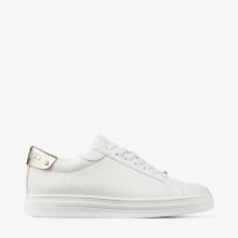 Jimmy Choo Rome Champagne スニーカー ホワイト White Calf Leather and Champagne Metallic Nappa Low Top