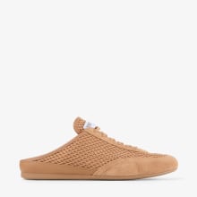 Sunny Mule F | Toffee Leather Mix and Diamond Mesh Low Top Mule