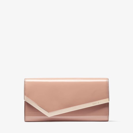 Emmie | Ballet Pink Patent Clutch Bag | JIMMY CHOO