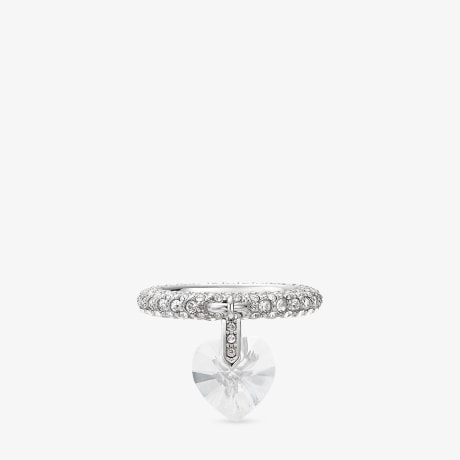 Heart Ring | Silver-Finish Heart Ring with Crystals | JIMMY CHOO Heart Ring | Silver-Finish Heart Ring with Crystals | JIMMY CHOO