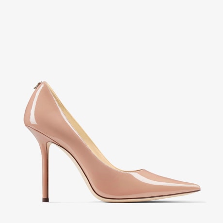 Jimmy Choo ジミーチュウ ROMY100 BALLET PINK 34 Ballet Pink Patent Leather Point-Toe Pumps with JC Emblem | LOVE