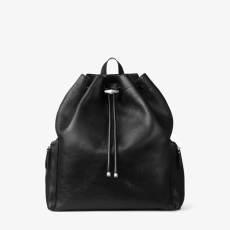 JIMMY CHOO バックパック　オールレザー　超美品 シンチ バックパック M | ブラック バイカーレザー・バックパック