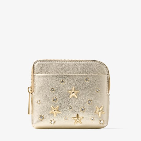 ジミーチュウ JIMMY CHOO ゴールド ケース コンパクトジップ カードケース | シャンパーニュメタリックレザー