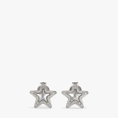 ゴールドフィニッシュメタル・JCロゴ入りパール スタッドピアス