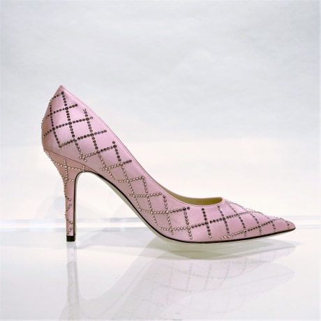Agnes | Peony Satin Crystal Embellished Pumps | New
