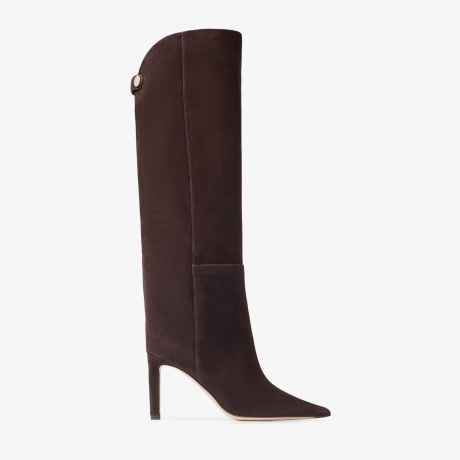 ロングブーツ Jimmy Choo SUEDE LAWTON KB FLAT Jimmy Choo Suede lawton kb flat boots | The Fashion Square