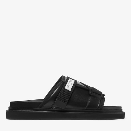 Arloh Slide | Black Nappa Leather Slides | JIMMY CHOO