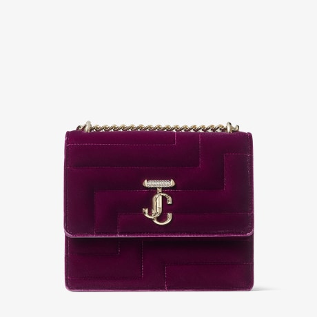 AVENUE QUAD | Boysenberry Avenue Velvet Shoulder Bag with