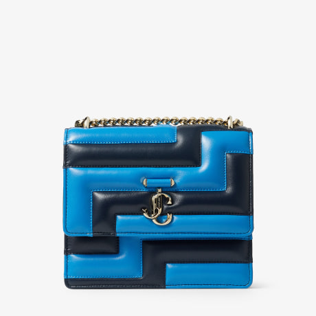 Jimmy Choo Avenue Quad ショルダーバッグ ネイビー/スカイ Avenue Quad | Navy and Sky Avenue Nappa Leather Shoulder Bag