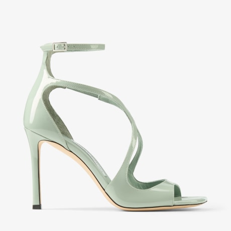 Azia 95 | Sandali in pelle verniciata verde | JIMMY CHOO