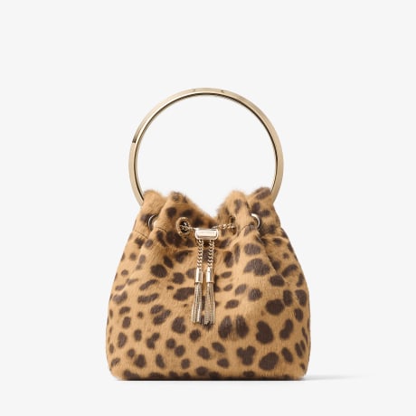 Bon Bon | Natural Leopard Print Pony Bag | JIMMY CHOO